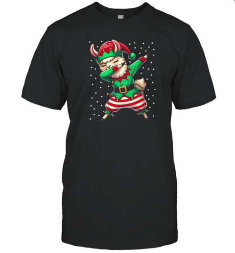 Christmas Llama Elf Funny Llama Lover Alpaca T-Shirt