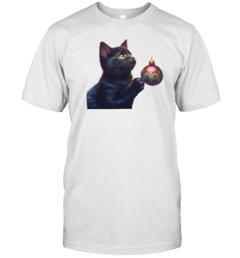 Cute Black Kitten Christmas Bauble T-Shirt