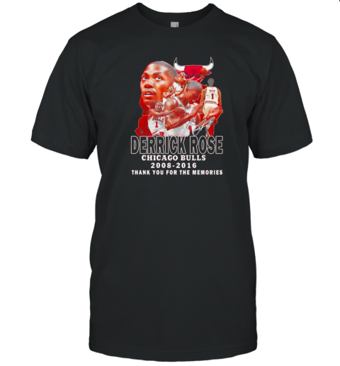 Derrick Rose Chicago Bulls 2008 2016 Thank You For The Memories Signature T- Classic Men's T-shirt