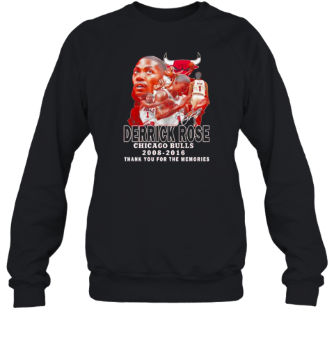 Derrick Rose Chicago Bulls 2008 2016 Thank You For The Memories Signature T- Unisex Sweatshirt