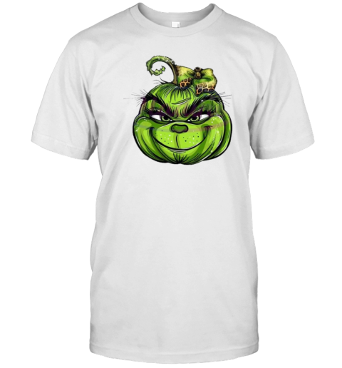 Grinch Face Pumpkin Leopard T-Shirt