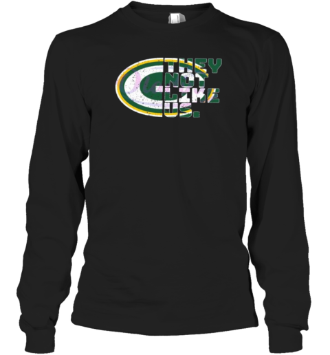 They Not Like Us Green Bay Packers Football Logo Mascot T- Long Sleeved T-shirt 