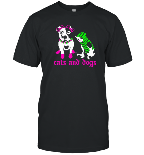 Cats And Dog Pixels Pets T-Shirt