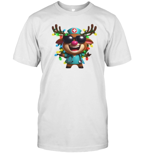 Christmas Nurse Reindeer T- Classic Men's T-shirt