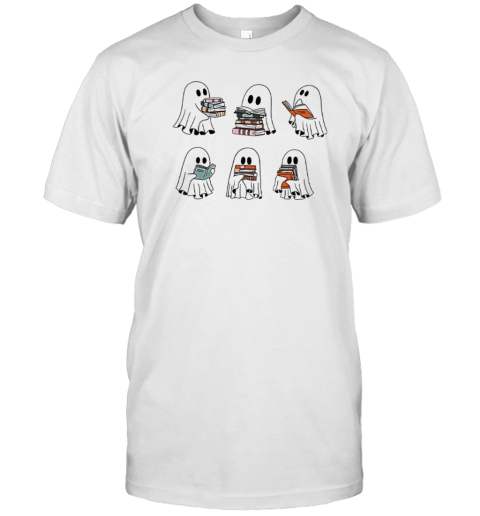 Ghosts Reading Books Halloween T-Shirt