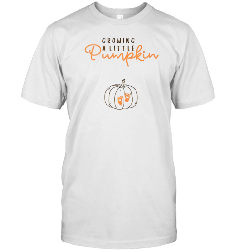 Growing A Little Pumpkin Pregnancy Announcement Thanksgiving T- Classic Men's T-shirt