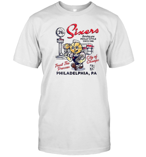 Mitchell And Ness Philadelphia 76Ers WHITE Philly T-Shirt