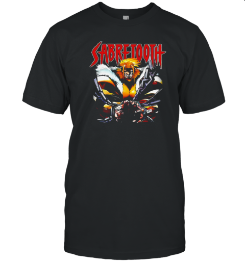 Sabretooth Marvel Comic Graphic Poster T- Classic Men's T-shirt