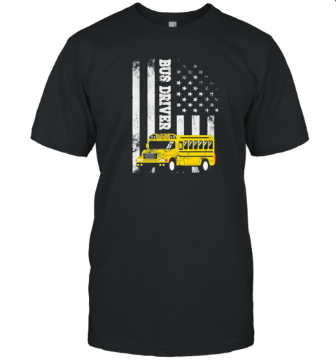 School Bus Driver American Flag For School Bus Driver T- Classic Men's T-shirt