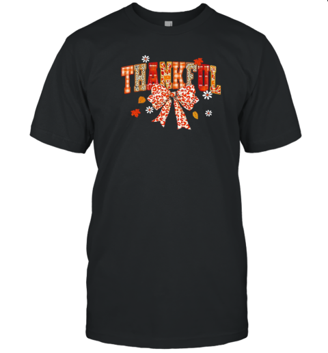 Thankful Leopard Plaid Thanksgiving T- Classic Men's T-shirt