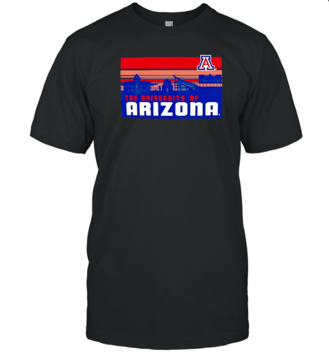 Arizona Wildcats University Campus Skyline Retro T-Shirt