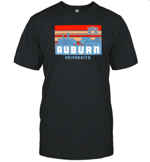 Auburn Tigers University Campus Skyline Retro T-Shirt