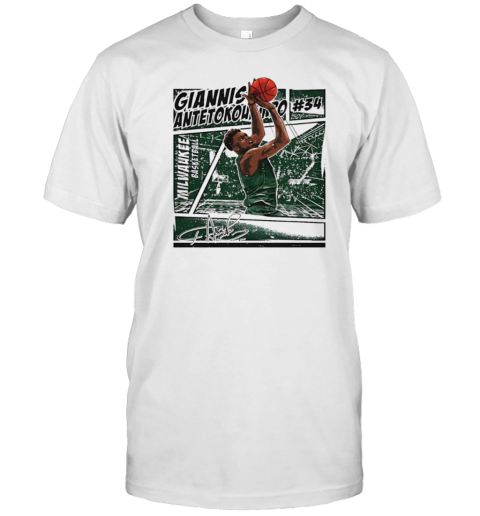 Giannis Antetokounmpo Comic Basketball Signature T-Shirt