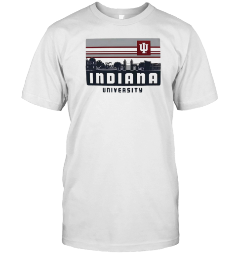 Indiana Hoosiers University Campus Skyline Retro T-Shirt