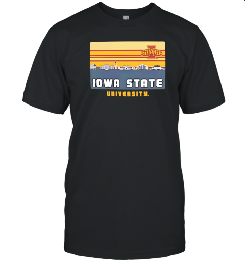 Iowa State Cyclones University Campus Skyline Retro T-Shirt