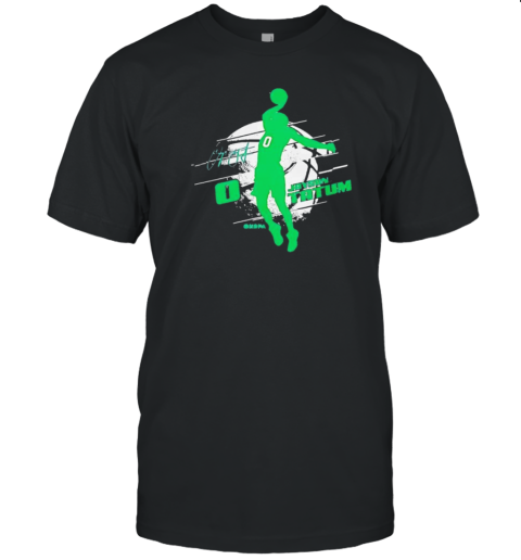 Jayson Tatum 0 Boston Silhouette Basketball Signature T-Shirt