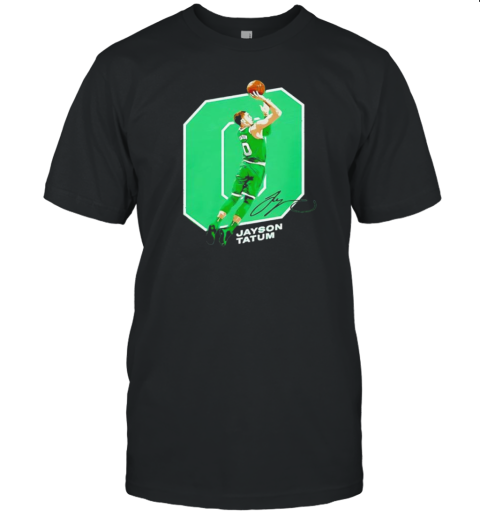 Jayson Tatum 0 Outline Basketball Signature T-Shirt