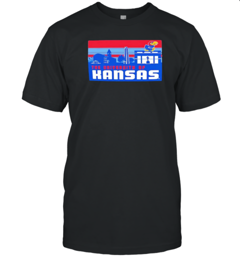 Kansas Jayhawks University Campus Skyline Retro T-Shirt