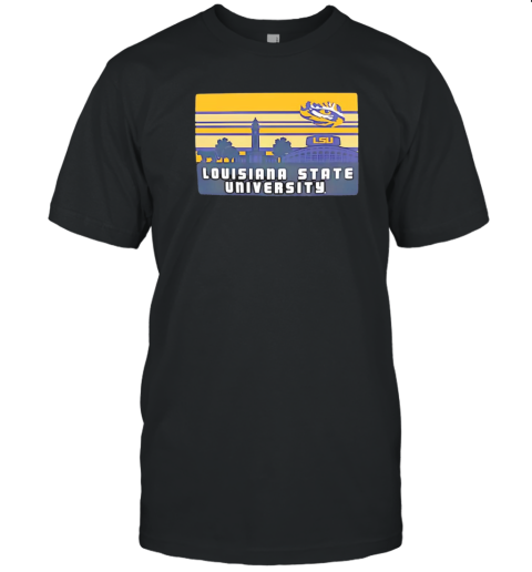 LSU Tigers University Campus Skyline Retro T-Shirt