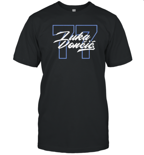 Luka Doncic 77 Dallas Number Script Basketball T-Shirt