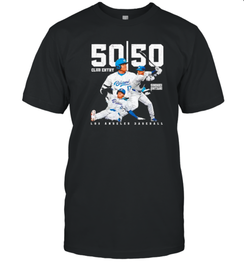 Ohtani Historic 50 50 Club Entry Shohei Ohtani MLBPA Baseball Design T-Shirt