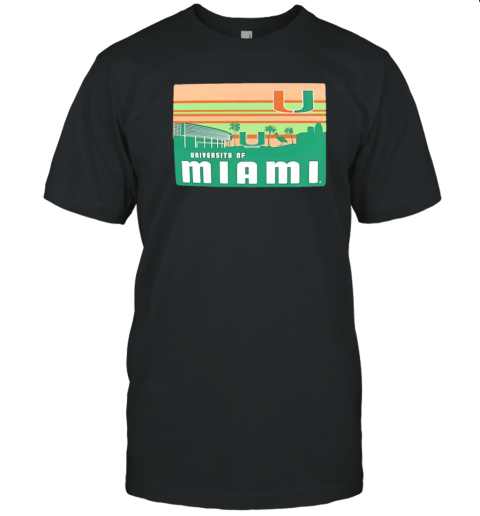 University Of Miami Hurricanes Campus Skyline Retro T-Shirt