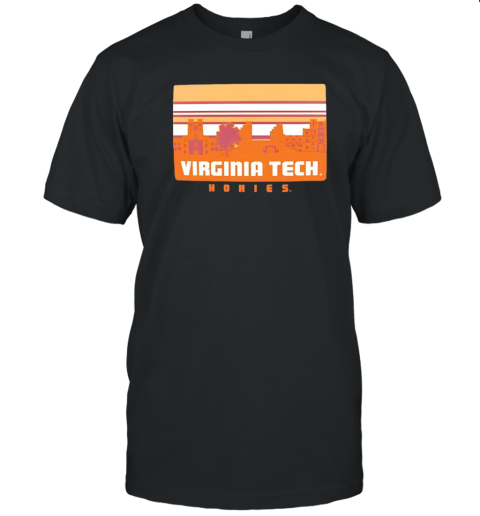 Virginia Tech Hokies University Campus Skyline Retro T-Shirt