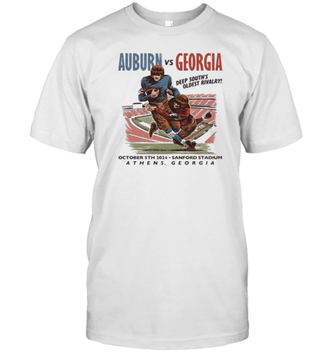 Auburn Vs Georgia Deep South's Oldest Rivalry October 5th 20224 Sanford Stadium Athens Georgia T-Shirt