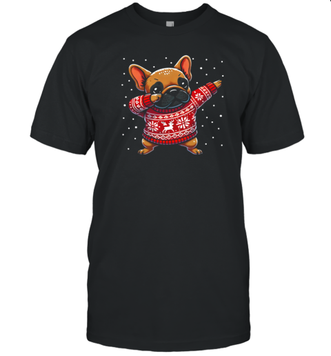 Christmas Frenchie Lover Funny Frenchie Ugly Christmas T-Shirt