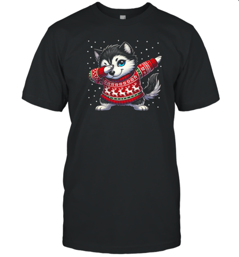 Christmas Husky Lover Funny Husky Ugly Christmas T-Shirt