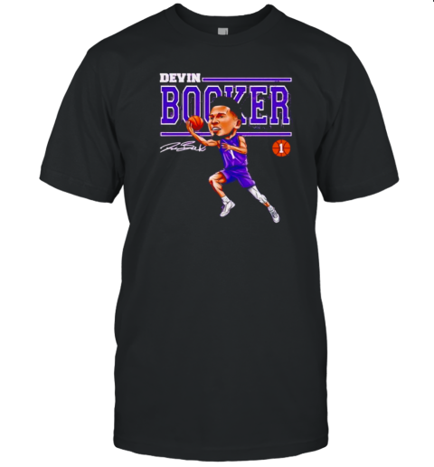 Devin Booker Cartoon Basketball Signature Design T-Shirt