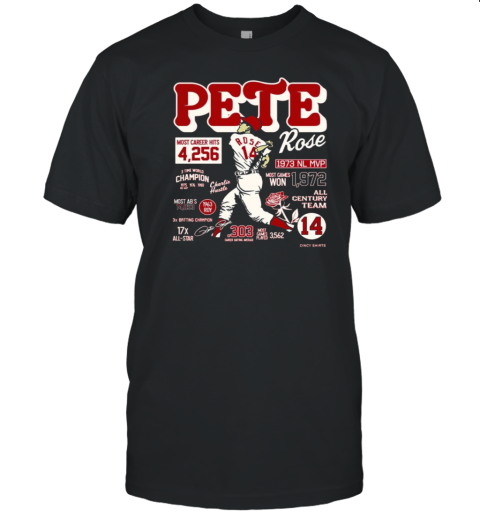 Pete Rose Career Stats T-Shirt