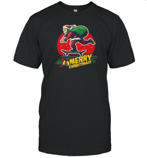 Santa Skateboard Merry Christmas Essential T-Shirt