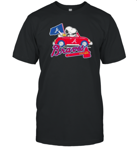 Snoopy And Woodstock X Atlanta Braves October Driving Car 2024 T-Shirt