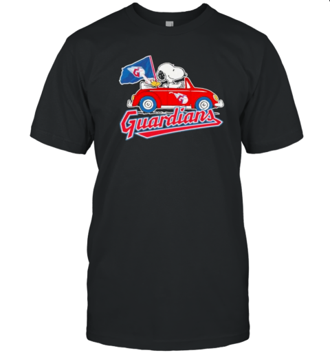 Snoopy And Woodstock X Cleveland Guardians October Driving Car 2024 T-Shirt