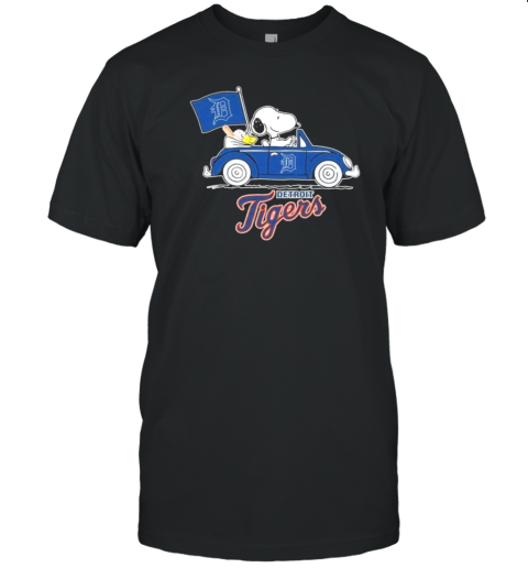 Snoopy And Woodstock X Detroit Tigers October Driving Car 2024 T-Shirt