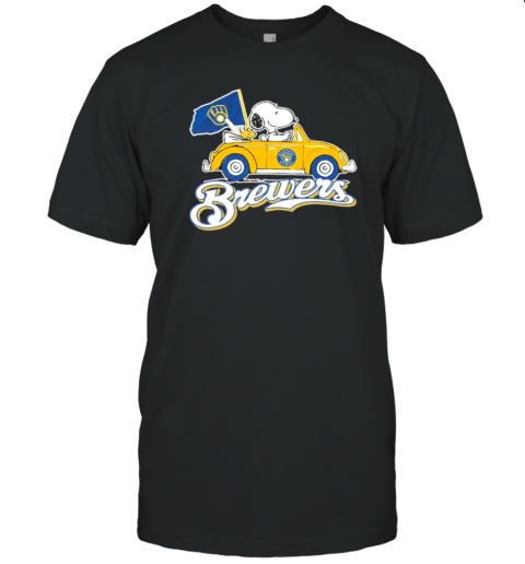 Snoopy And Woodstock X Milwaukee Brewers October Driving Car 2024 T-Shirt