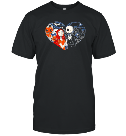 The Nightmare Before Christmas Jack and Sally heart T-Shirt