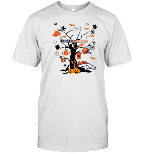 Tree Halloween Denver Broncos NFL Team 2024 T-Shirt