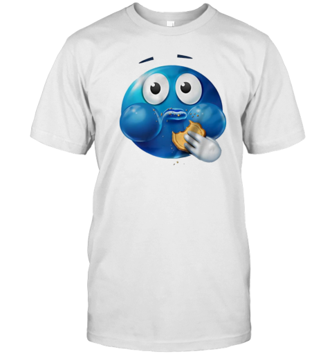 Blue Emoji Eating Cookie Meme T-Shirt