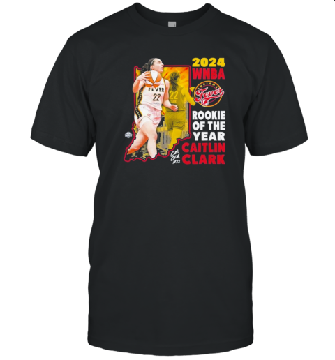 Caitlin Clark Navy Indiana Fever WNBA Rookie Of The Year 2024 T-Shirt