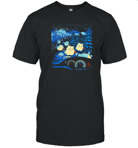 Ghost Cats At Night Haunted Road T-Shirt