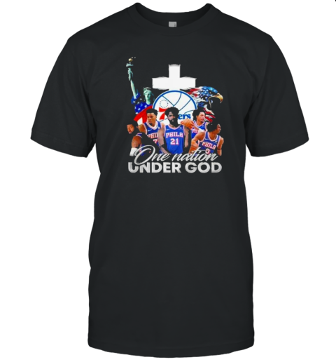 NBA Philadelphia 76Ers One Nation Under God Vintage 2024 U T-Shirt