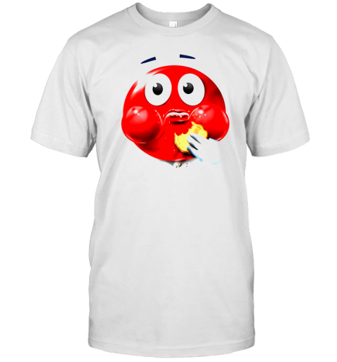 Red Emoji Eating Cookie Meme T-Shirt