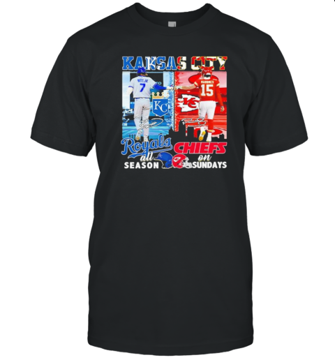 7 Witt Jr Kansas Royals All Season X 15 Mahomes Kansas Chiefs On Sundays T-Shirt