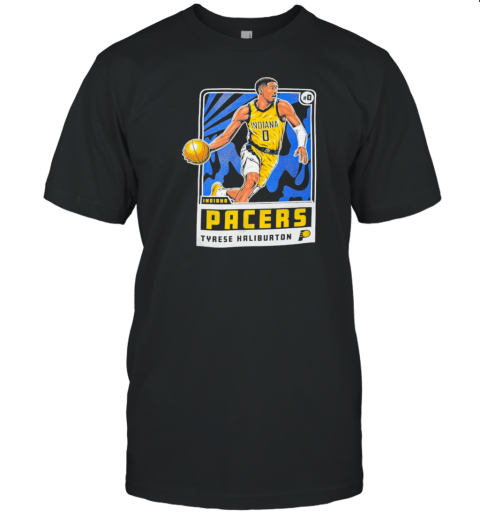 Adult Indiana Pacers Tyrese Haliburton Player Card T-Shirt