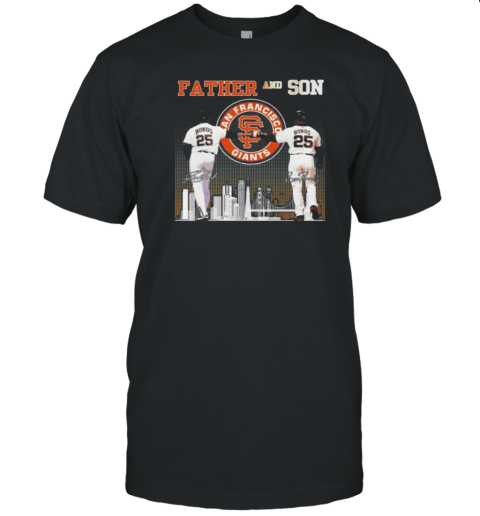 Father And Son San Francisco Giants Bonds Signatures 2024 T-Shirt