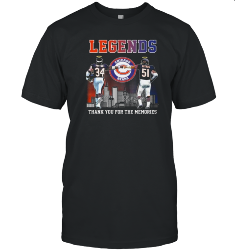 Legends Chicago Bears Payton Butkus Thank You For The Memories Signatures 2024 T-Shirt