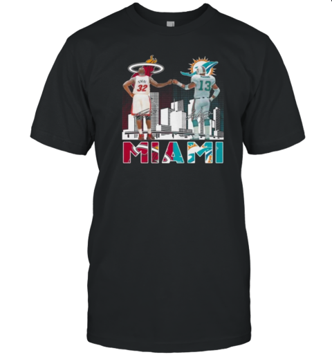 Miami Heat Dolphins City Of Champions Signatures 2024 T-Shirt