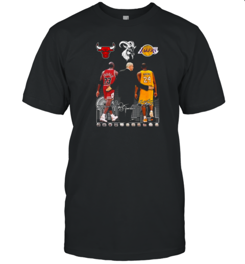 Michael Jordan Kobe Bryant And Phil Jackson Legend Signatures 2024 T-Shirt